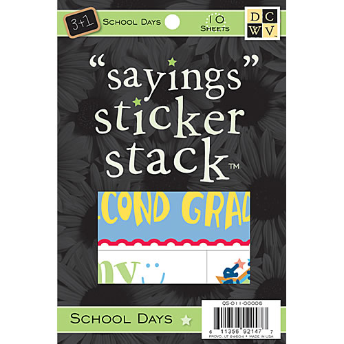 DCWV Sayings Sticker Stack ~ School Days